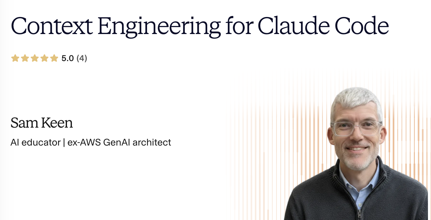 Maven course card for Context Engineering for Claude Code by Sam Keen